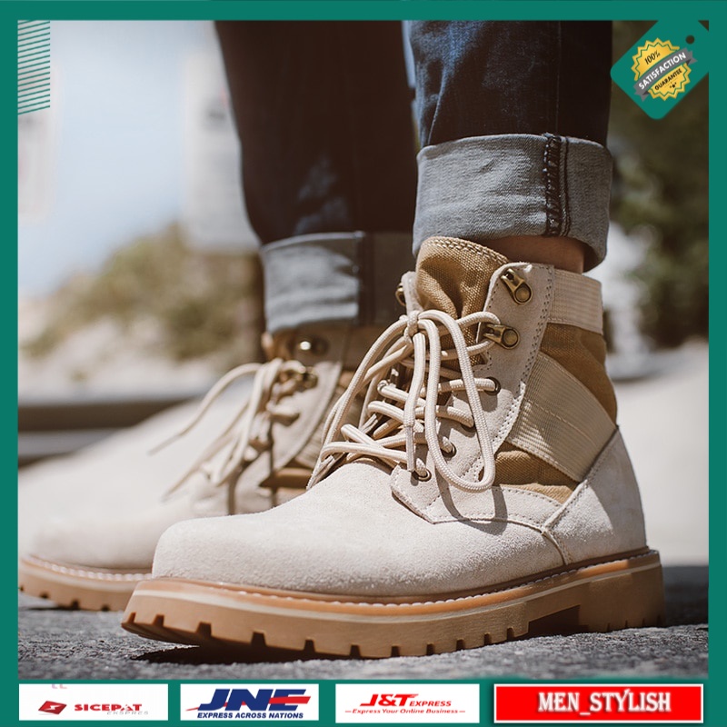 Sepatu Pria Boot Casual Maden Men  Ankle  Leather Martin Boots Mid Top Desert Boots British Style Wo