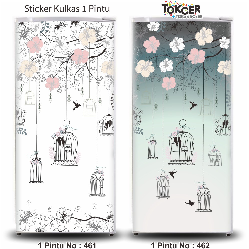 Stiker Kulkas 1 dan 2 Pintu BIRDCAGES