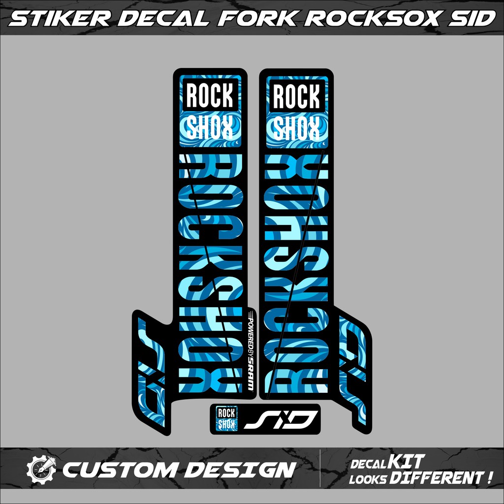 

STICKER FORK ROCKSHOX SID 2018 COLOUR BLUE TURQUOISE DECALS STIKER VINYL DIGITAL PRINTING 2017