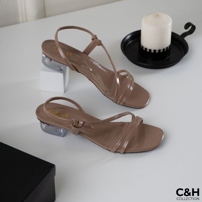 sandal heels wanita jenny / hak kaca 3cm/ sandal heels/ sandal wanita