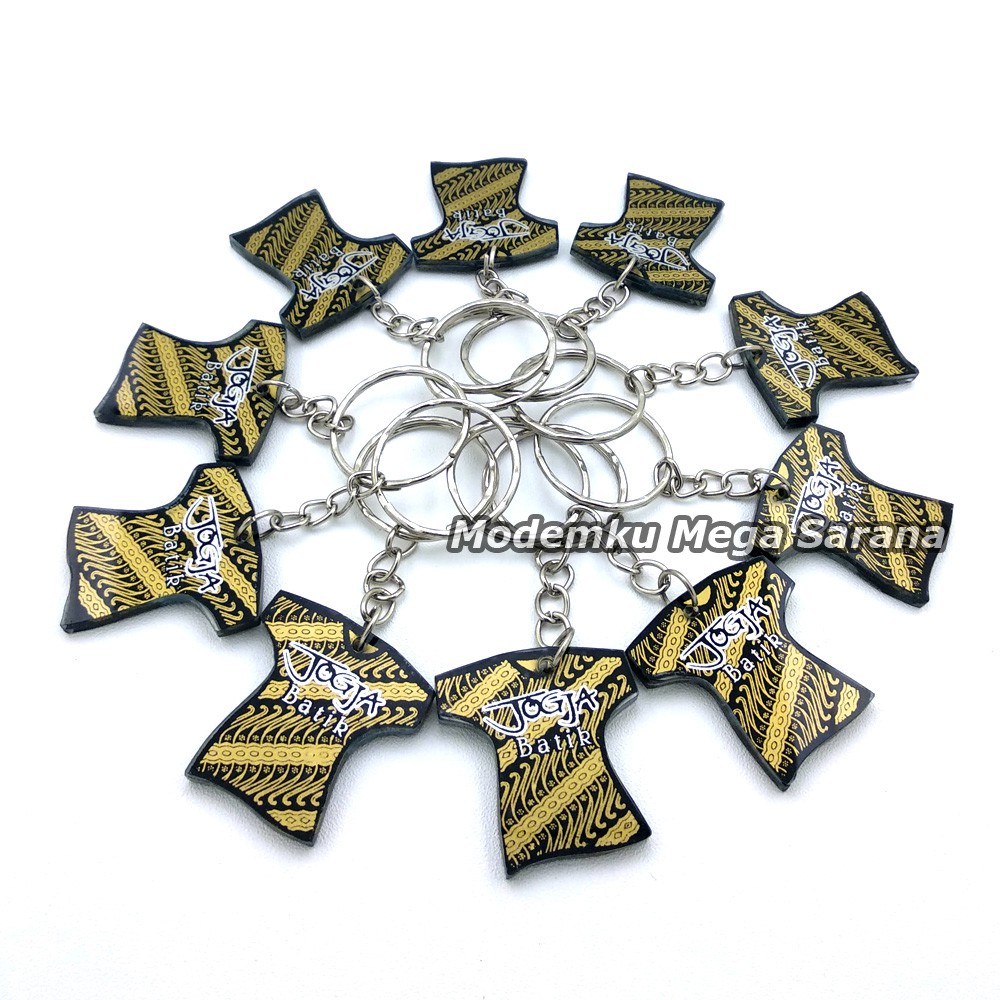 Souvenir Gantungan Kunci Jogja MRT18 - Baju Batik - 20pcs - Oleh oleh Khas Jogja