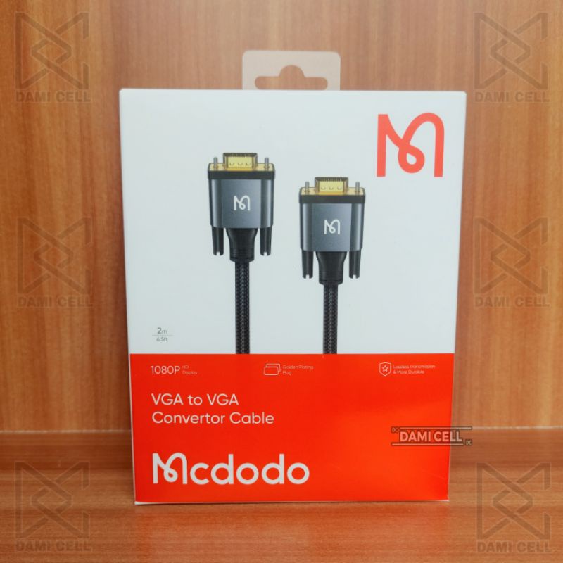 MCDODO CA-778 Cable VGA To VGA 2 METER Kabel Monitor PC / Proyektor