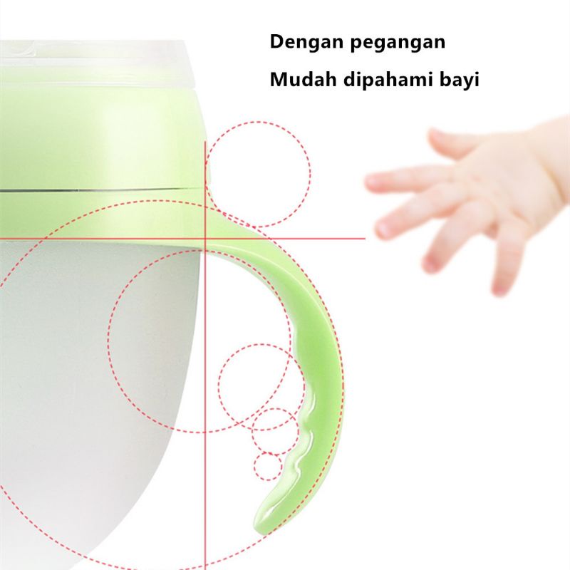 ORIGINAL PIKO Bello Botol susu Bayi Silikon silicon anti kolik dengan handle