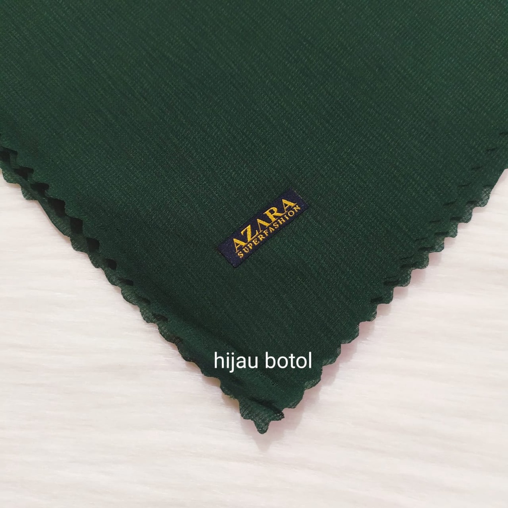 Bisa COD Segiempat Cornskin Azara lasercut / corn skin square / jilbab segiempat cornskin-Hijau botol