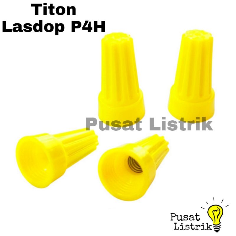 Lasdop Putar 4MM Titon Penyambung Kabel Putar Kuning (Per Pack Isi 100pcs)