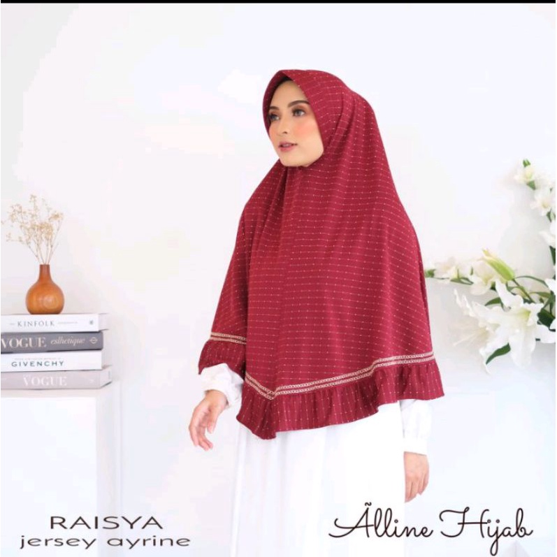 RAISYA | Hijab / jilbab instan jumbo polkadot ori by Alline Hijab