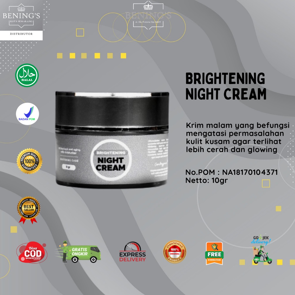 Brightening Night Cream Indonesia Skincare by Dokter Oky Ukuran 10 gr