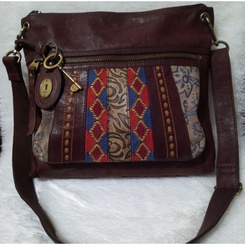 tas fossil vintage patchwork preloved