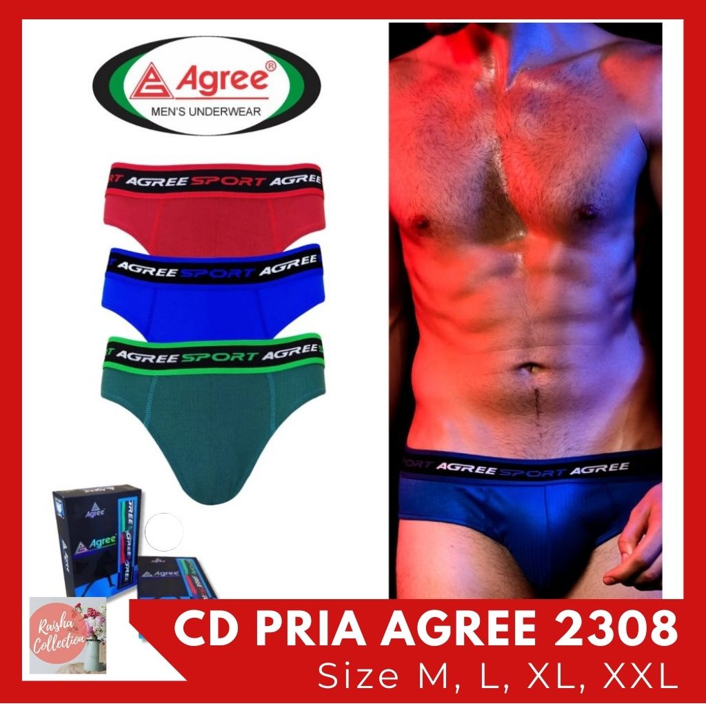 RC  Agree Golden Nick CD Celana Dalam Sempak Pria Dewasa Agree Sport Briefs Segitiga Size M L XL XXL