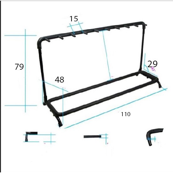 Stand Gitar - Bass Berjejer Kapasitar 7 Gitar