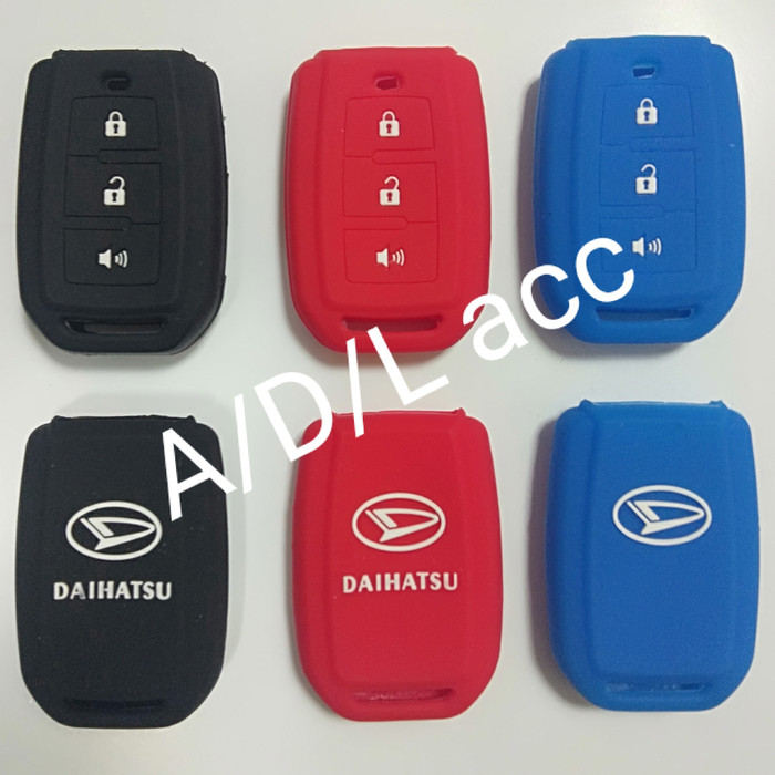 sarung kunci silikon remote mobil daihatsu all new xenia 2012 2013 2014 2015 karet HITAM MERAH BIRU