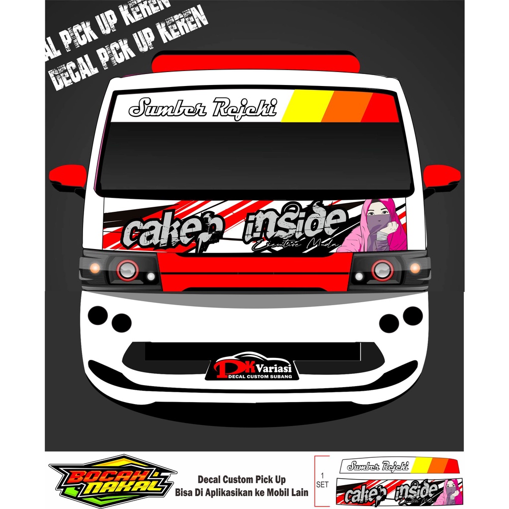 DECAL STIKER KABIN MOBIL PICK UP GRAND MAX NEW CARRY CARRY FUTURA L 300 ISUZU GIGA #PICK UP INDONESI