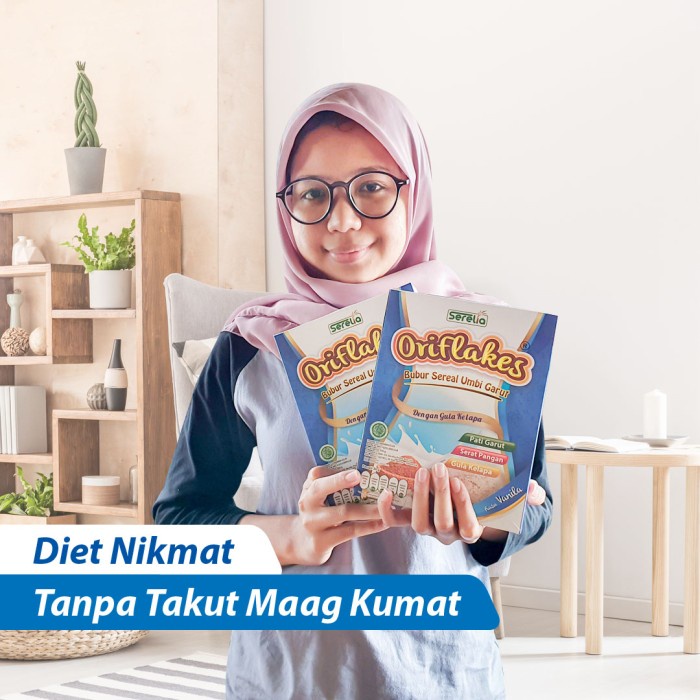 

Oriflakes Slim Diet Sereal Umbi Garut Asam Lambung Gerd Maag 350 Gram