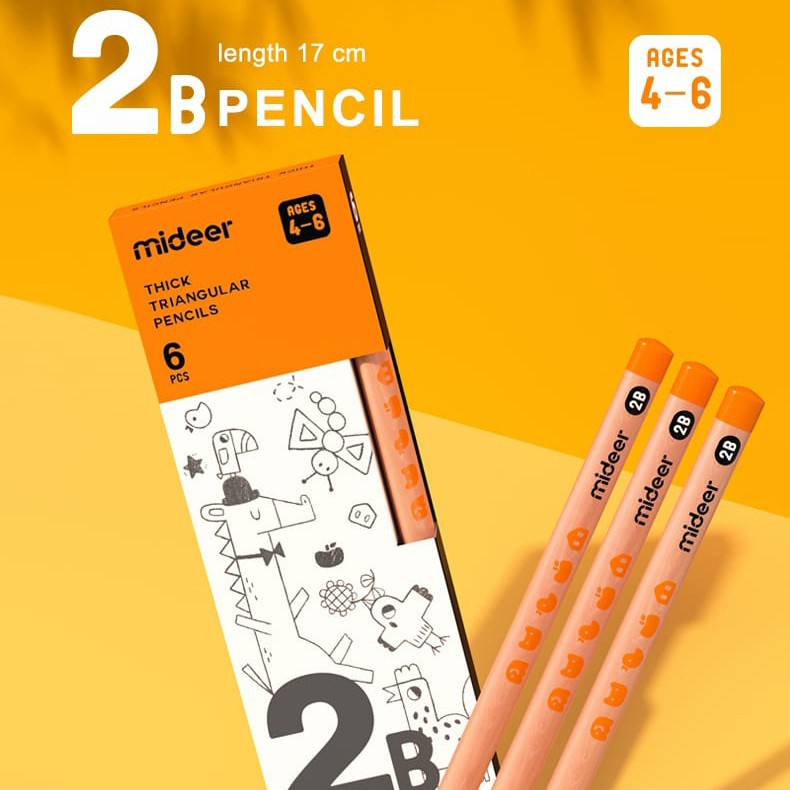 

Mideer Thick Triangular Pencil Pensil Segitiga Pensil 2B Pencil Kumon