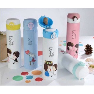 Botol minum kaca LOVE - Botol minum BPA FREE - Botol minum 450ml