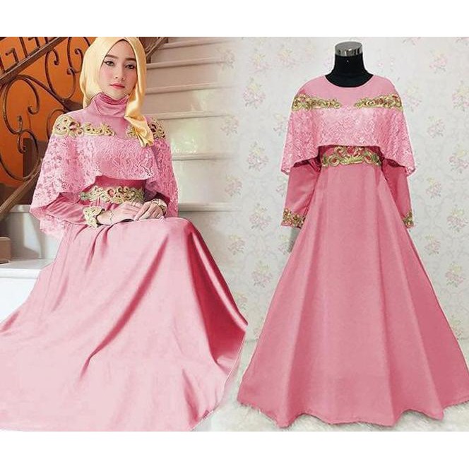 BAJU GAMIS PESTA MUSLIM OSCAR PINK / BAJU GAMIS KONDANGAN MEWAH