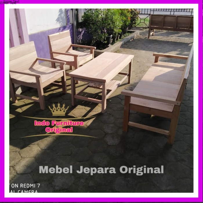 Meja&Kursi Tamu, Kursi Ruangan, Meja Minimalis Kayu Bengkirai Murah Original