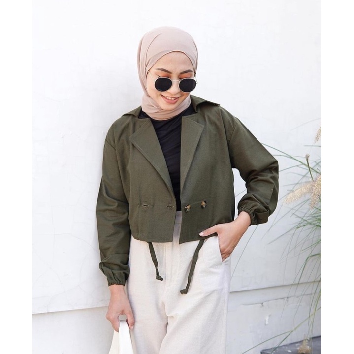 ELVIRA BLAZER/linen/atasan terbaru/casual/jaket/terbaru/terlaris