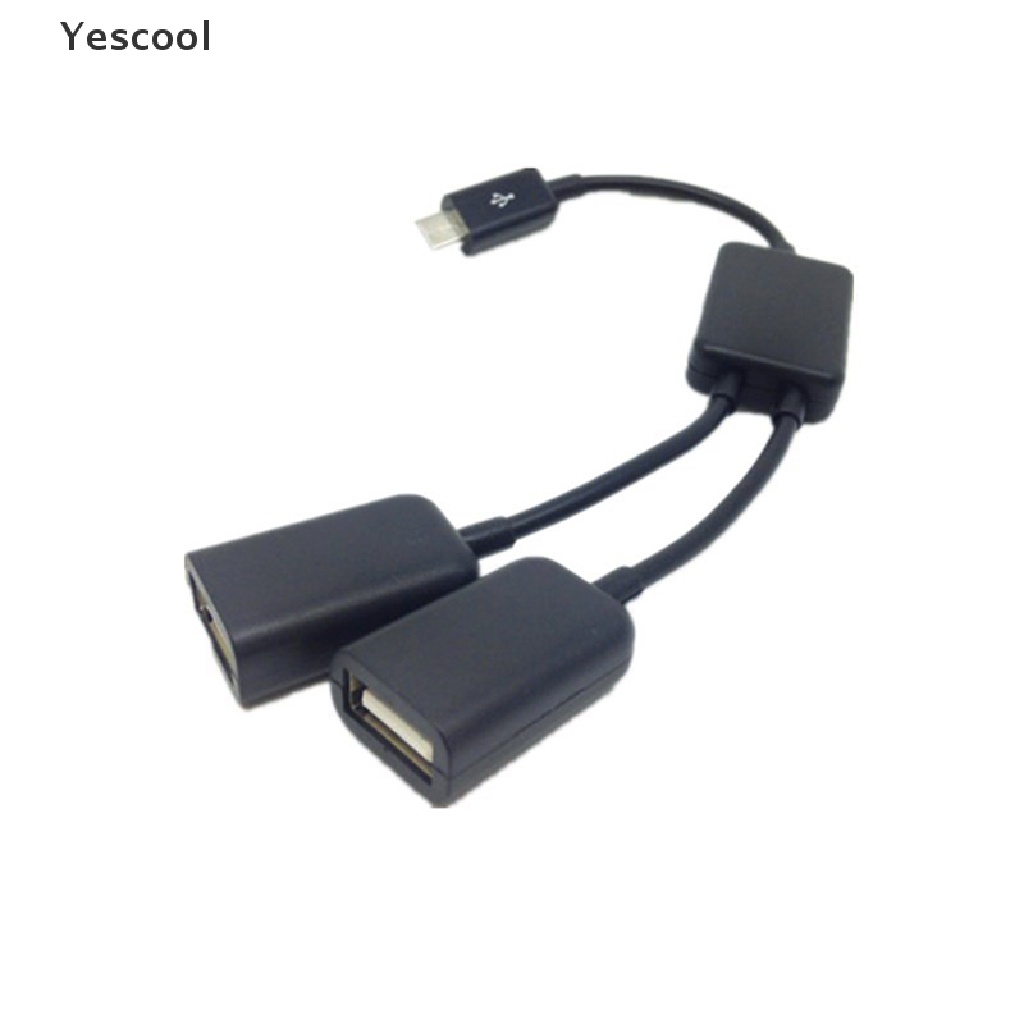 Yescool Kabel Adapter Dual Micro USB OTG Hub Host Untuk Tablet PC Smartphone