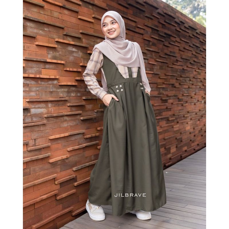 Yurim Dress Jilbrave Yuji Couple warna black pumpkin size XS