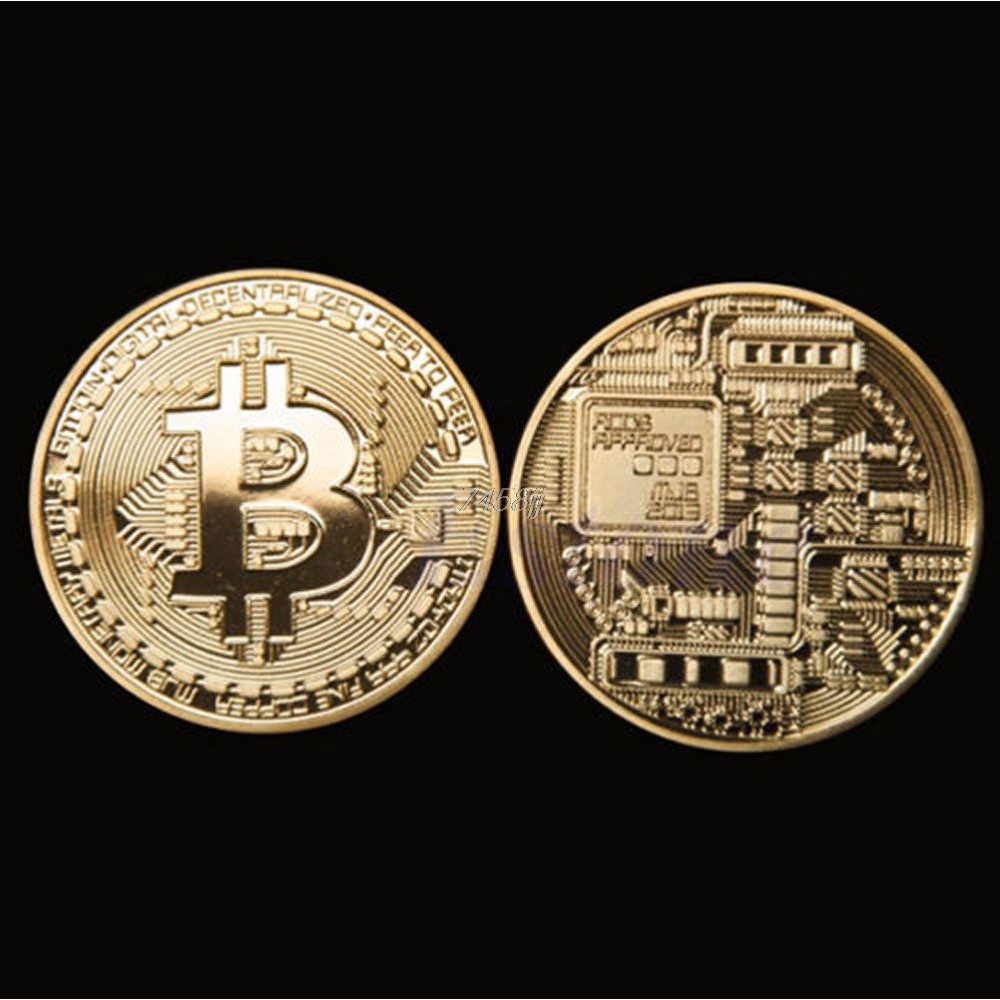 Gold Plated Bitcoin Miniatur - Golden