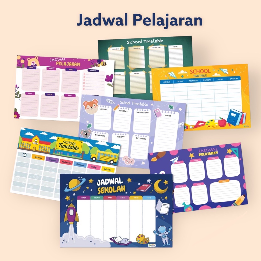 

Poster Jadwal Pelajaran Double Laminasi Wipe Clean