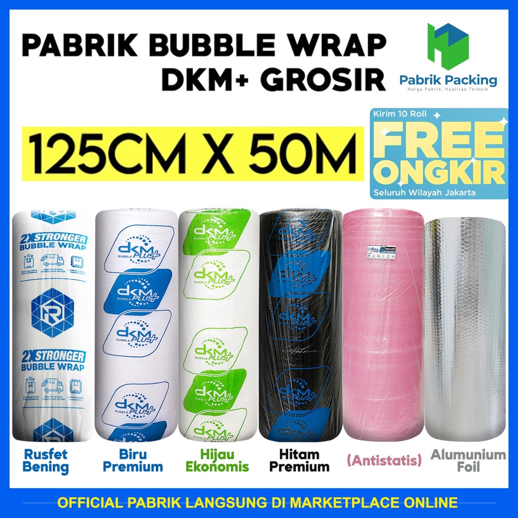 

PLASTIK BUBBLE WRAP 125 CM x 50 M PREMIUM DELKOMAS TERMURAH /ROLL
