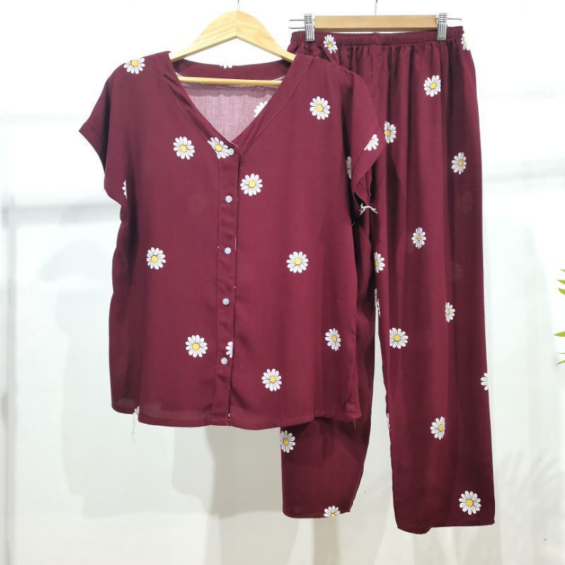 PIYAMA KANCING HITS PIYAMA KANCING BUSUI | PIYAMA RAYON | HOMEWEAR-NK 49