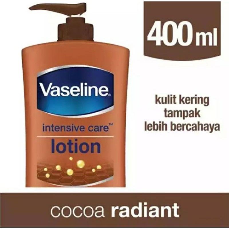 Vaseline intensive Cocoa radiant 400ml/vaseline coklat 400ml