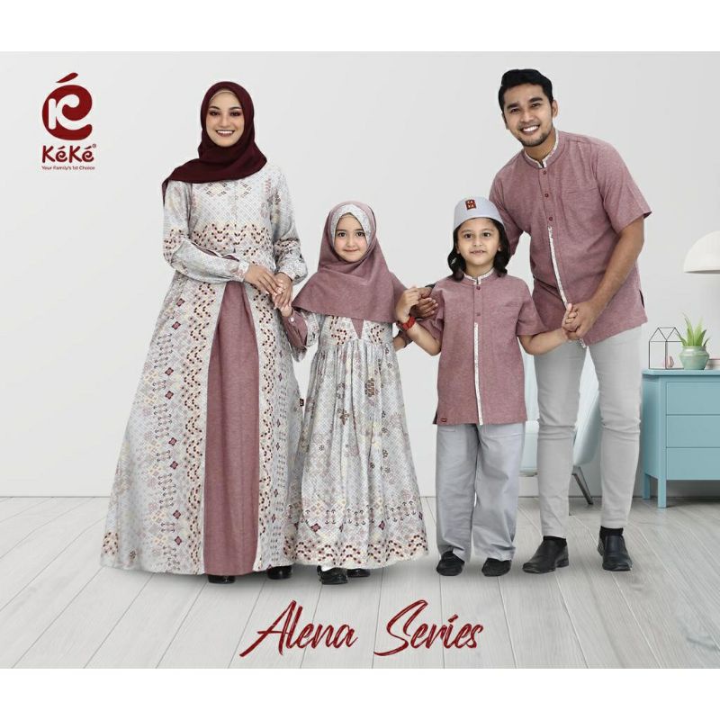 SALE Sarimbit Keke Alena Series Grey Merlot, Gamis Lebaran