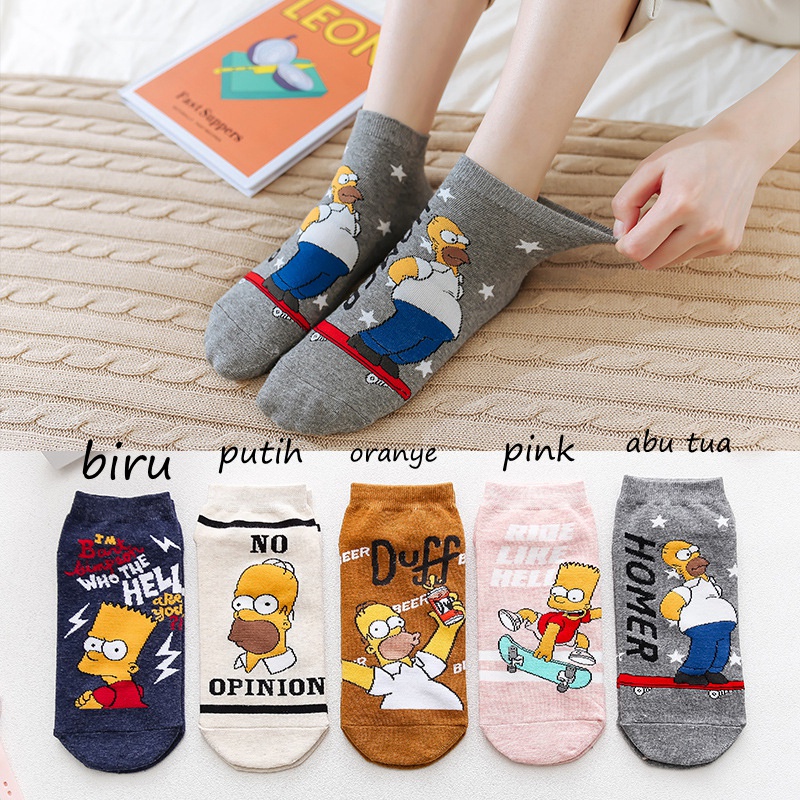 Socks Cute Cartoon Animal Cat/Fox/Dog Sock Cotton Girl Socks (Warna &amp; Model Random) D1227