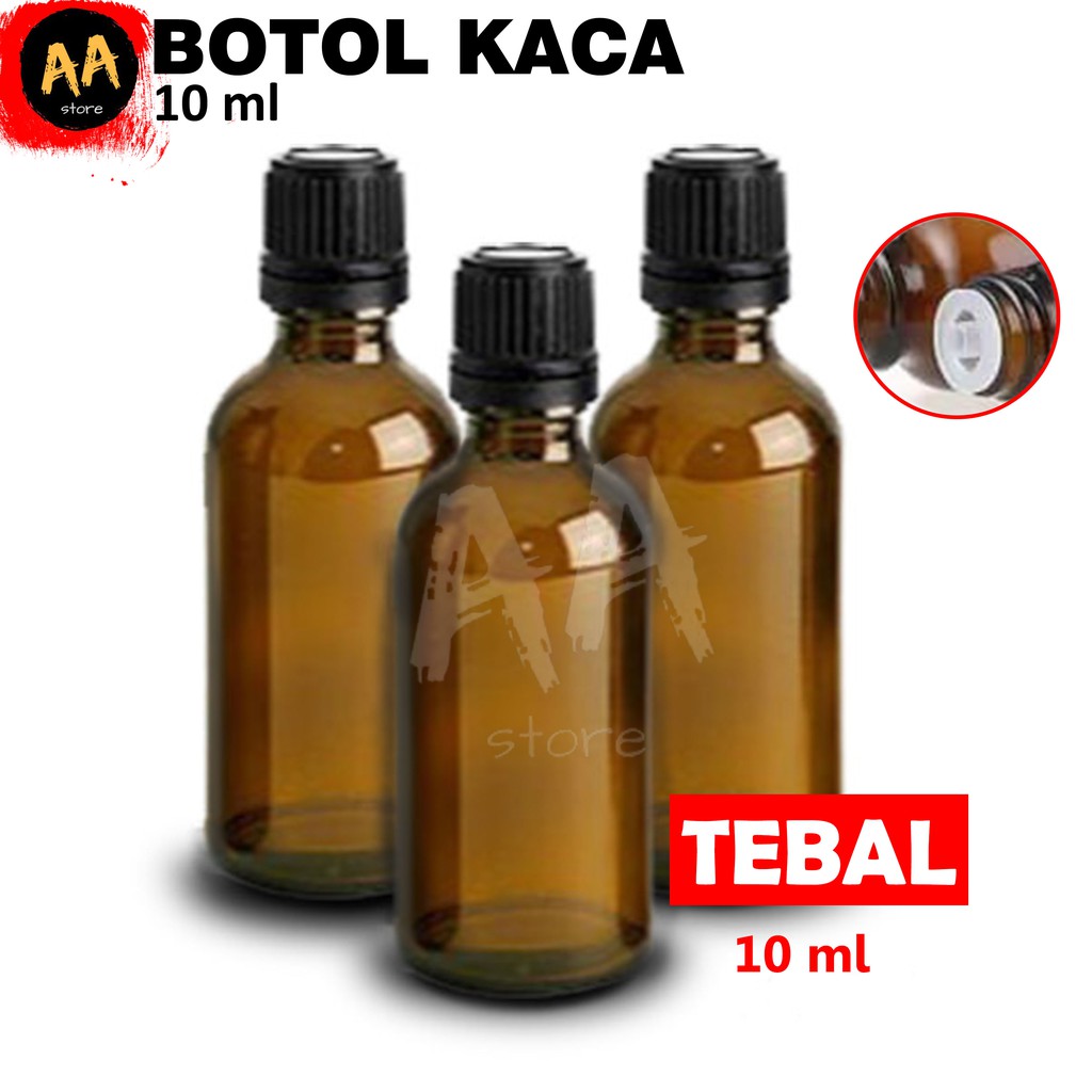 Botol Kaca Beling/Botol Parfum/Botol Filler Tebal 10 ml Coklat