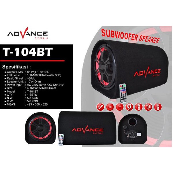 Speker bluetooth ac/dc bisa buat mobil advance 10"
