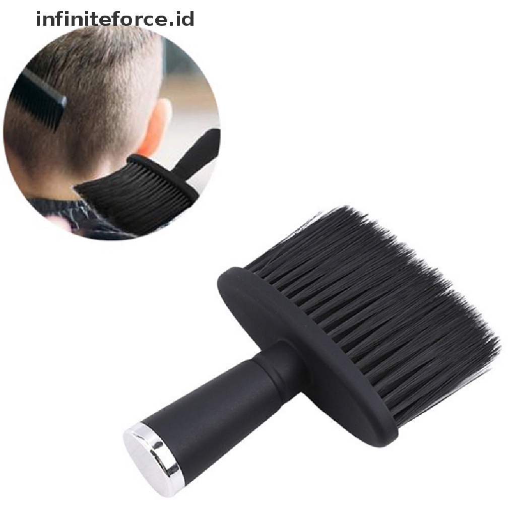 (infiniteforce.id) Sikat Pembersih Leher / Wajah / Rambut / Jenggot Bahan Lembut Warna Hitam