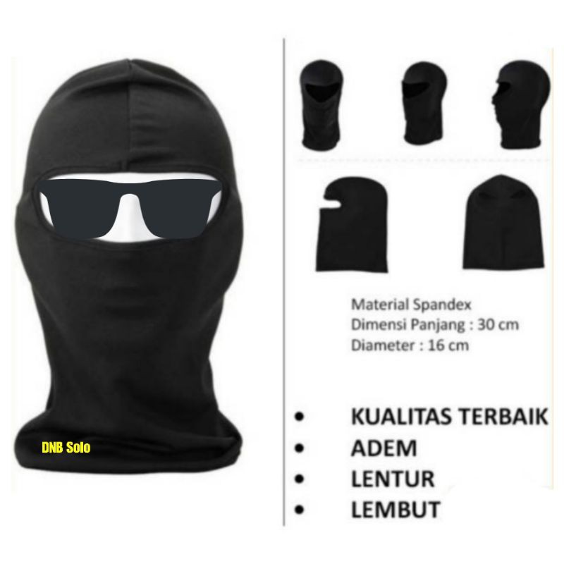 BUFF fullface  buff ninja HITAM POLOS MURAH Masker Motor Polos Warna maker multifungsi
