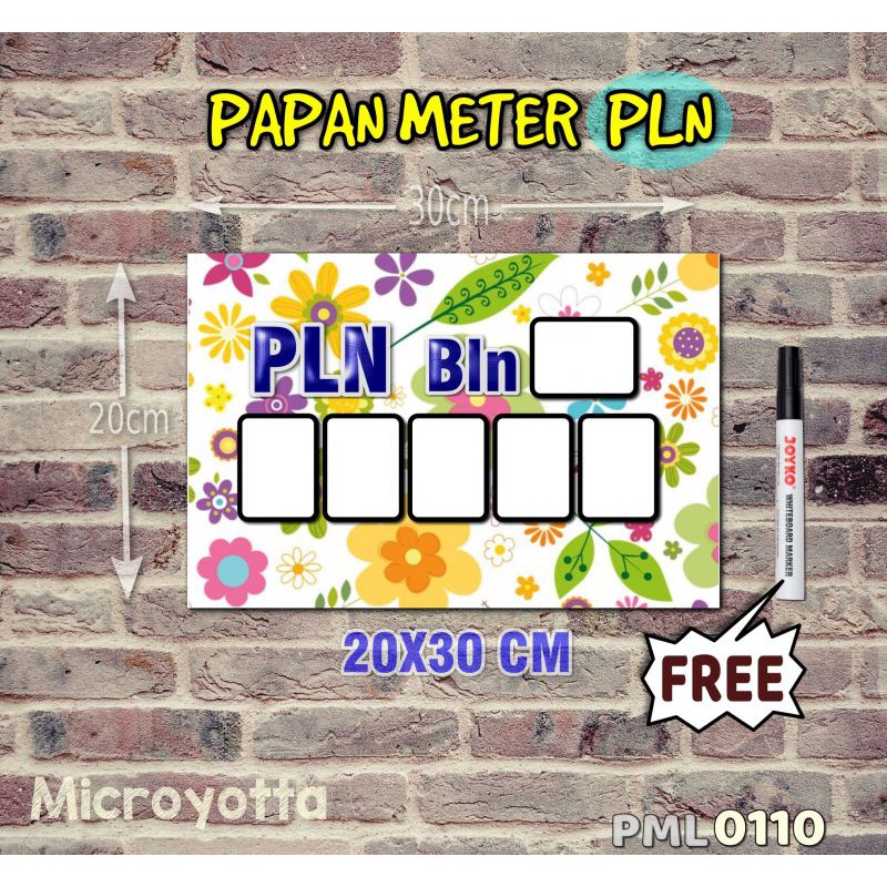 

Microyotta Papan Meter Listrik PLN PAM motif Unik - Floral 10
