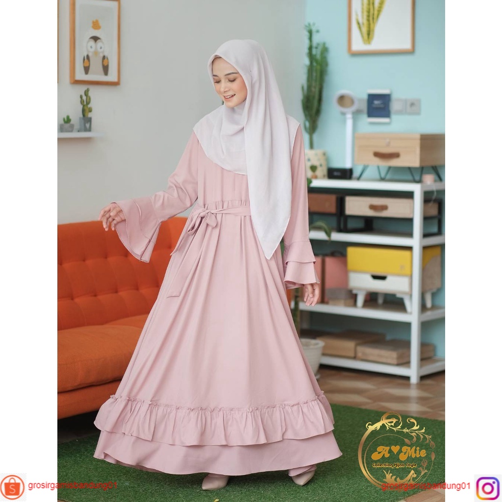 Meliza Dress | OOTD Wanita Set | Baju Gamis Jumbo | Abaya Arab | Dress Kondangan OOTD | Busui Friend