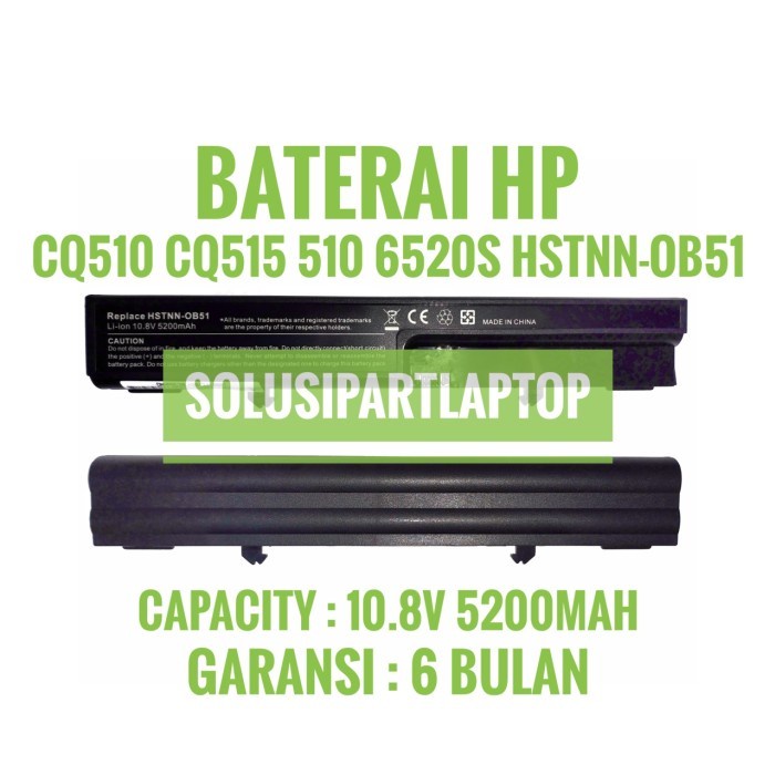 Baterai HP LAPTOP COMPAQ CQ510 6520 6520P 6530 510 515