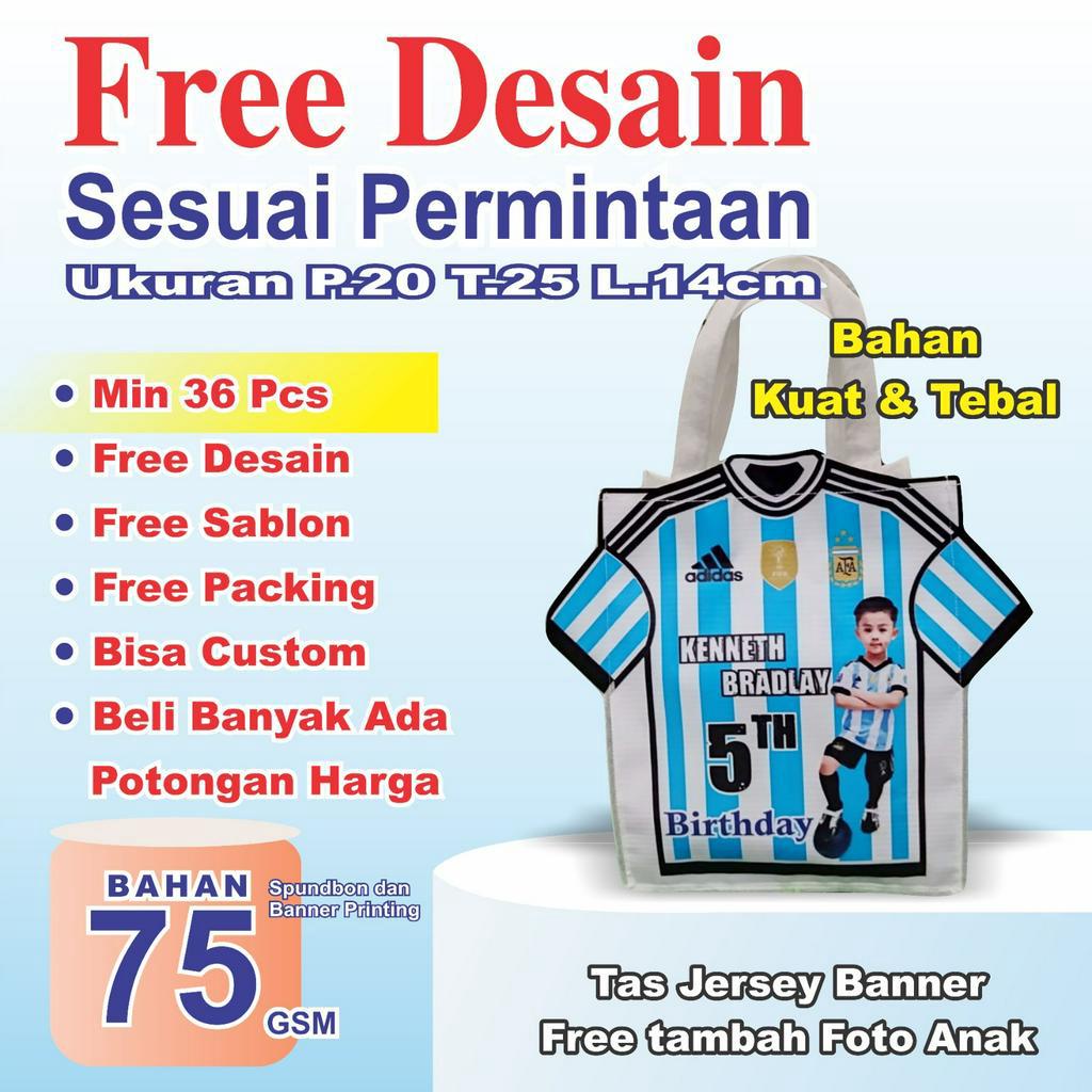 TAS ULANG TAHUN ANAK MODEL JERSEY / HAMPERS ULANG TAHUN