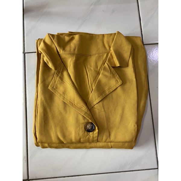 ZENAYA SET SETEL281 SETELAN BAJU CROP DAN CELANA PANJANG KULOT BUSUI SETEL281-Mustard
