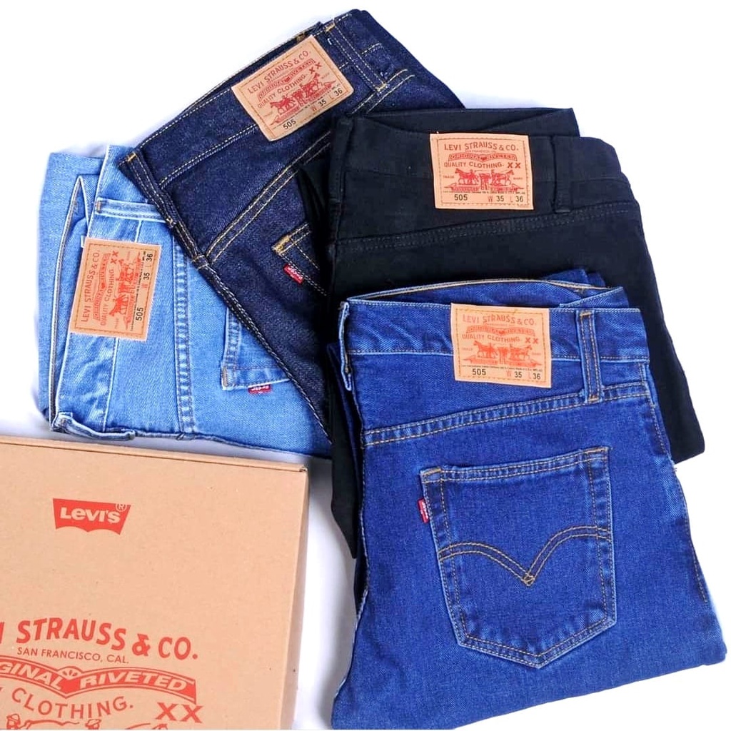 CELANA JEANS LEVIS PRIA PANJANG 505 REGULAR GRADE ORIGINAL