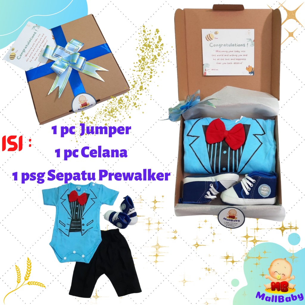 Hampers Bayi laki laki Boy Newborn Paket Baby Gift Parcel Bayi Cowok Murah Tuxedo Set