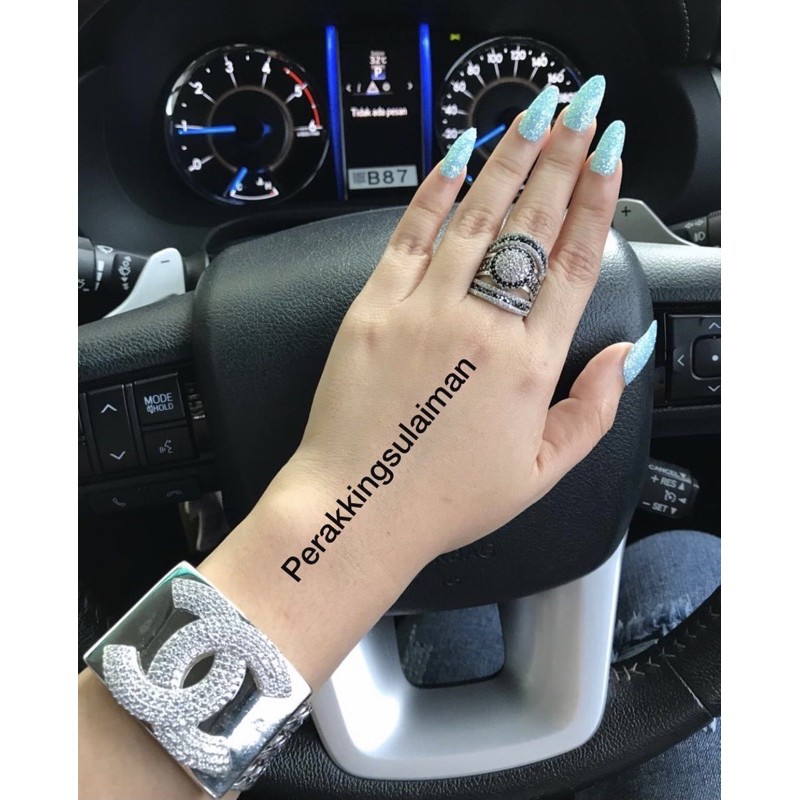 Gelang Perak Sisik Naga Motif Chanel Besar