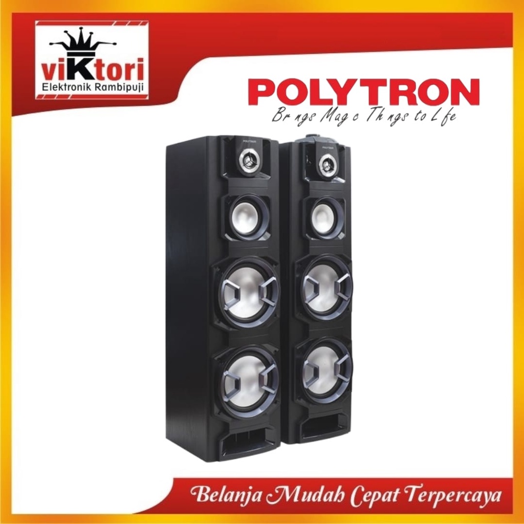 POLYTRON ACTIVE SPEAKER PAS8EF22 / POLYTRON BLUETOOTH SPEAKER AKTIF / DOUBLE WOOFER / 8INCH / SPEAKE