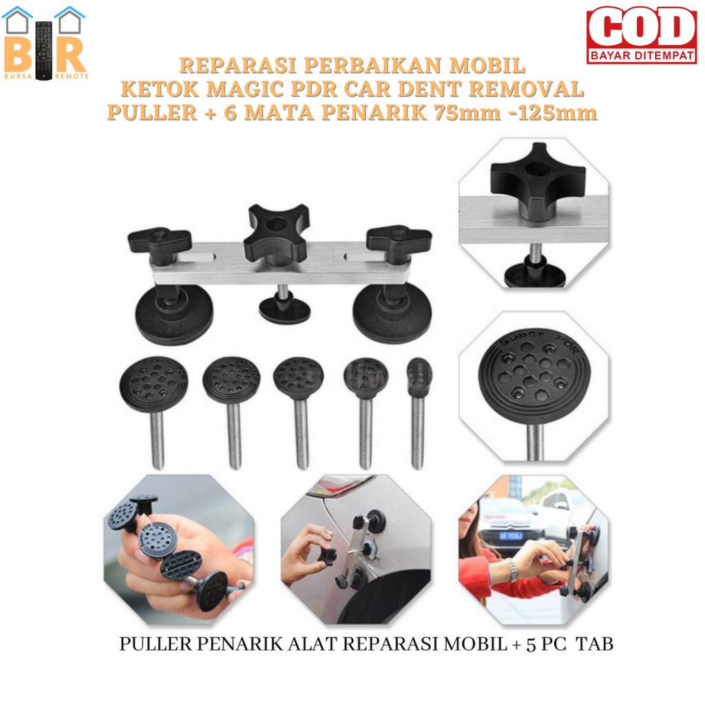 Reparasi Perbaikan MOBIL KETOK MAGIC PDR CAR DENT Removal puller +6 MATA penarik 75mm -125mm