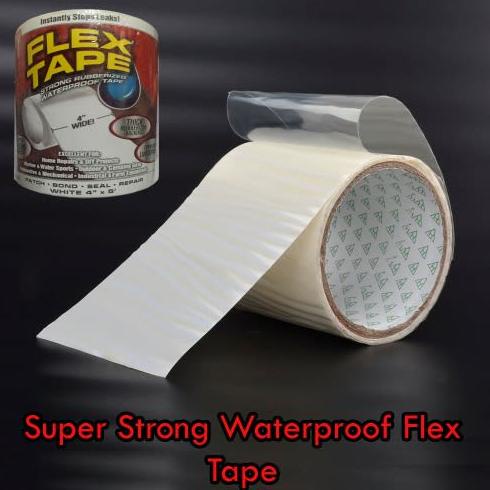 FLEX TAPE 4" INCH ISOLASI LAKBAN WATERPROF TAPE TAHAN AIR SERBAGUNA - Putih