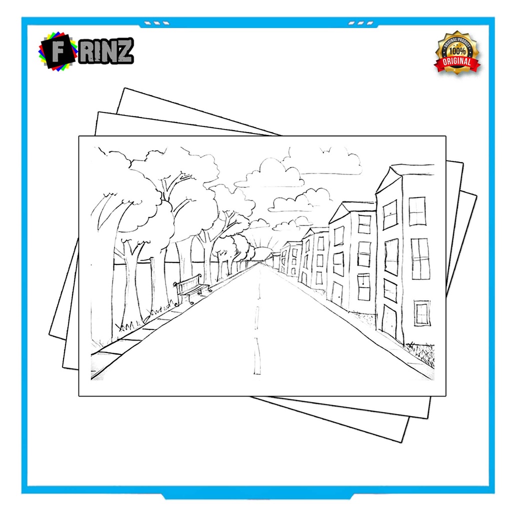 Gambar Sketsa Mewarnai ~ 17 . Pemandangan Part 1 / Seketsa Lukis / Drawing Sketch / Menggambar-01