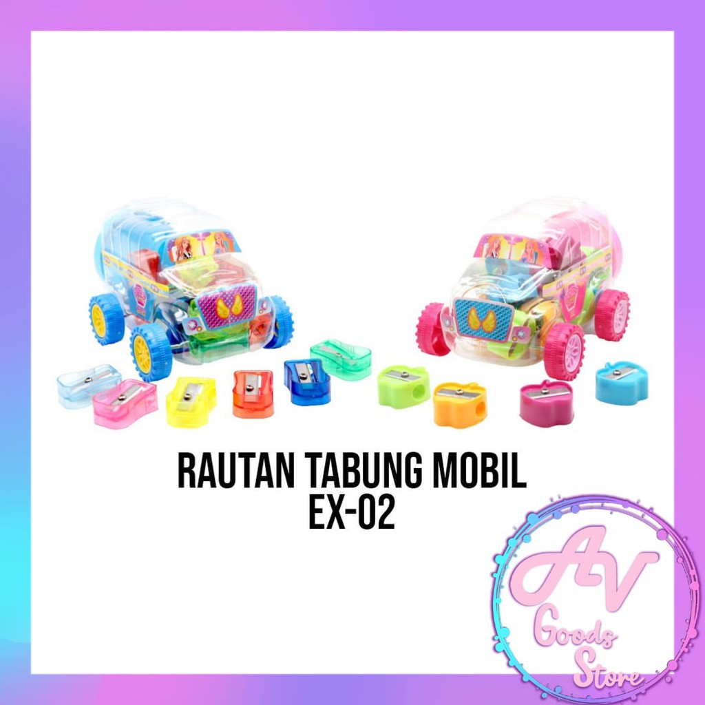 

rautan / serutan pensil toples isi 24pcs / rautan tabung mobil ex02 (24pcs)