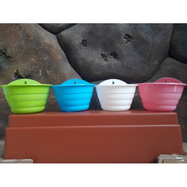 pot bunga dinding busur motif tawon warna warni 19cm - nkt busur