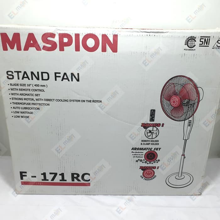 Maspion Kipas Angin Berdiri Remote 16 inch F171RC 171 RC 171RC Stand Fan Remot 16inch